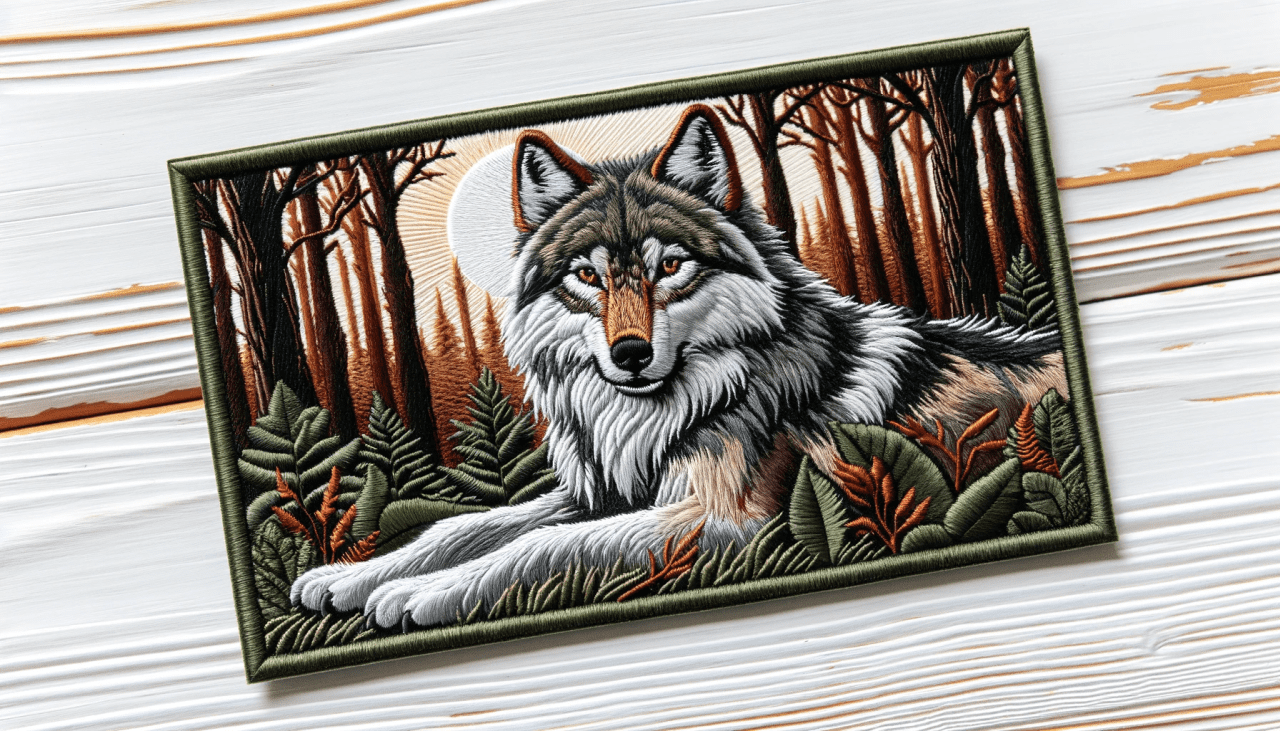 embroidered patch idea wolf